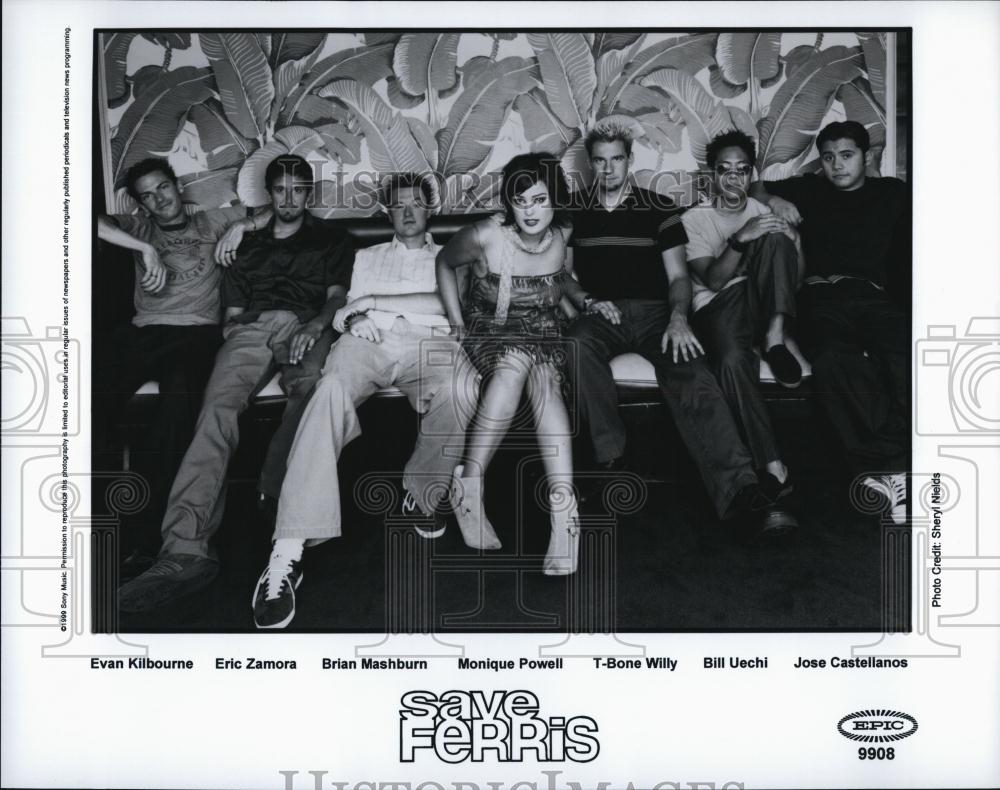 Press Photo Band "Save Ferris" Kilbourne,Zamora,Mashburn,Powell,Willy,Uechi, - Historic Images