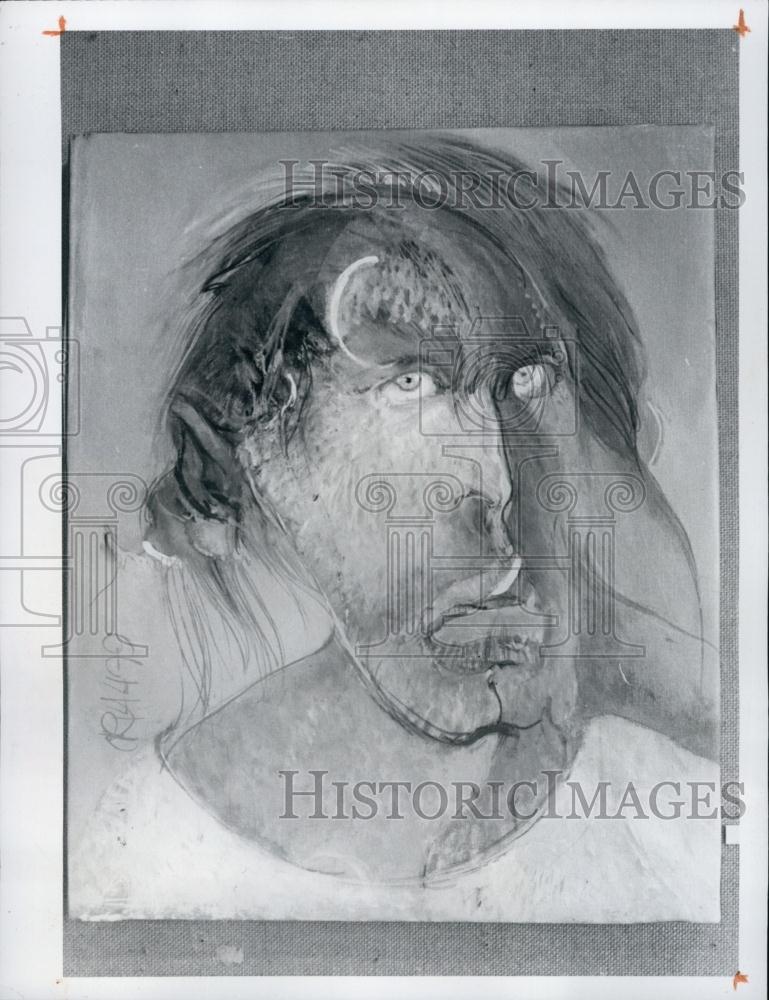 1981 Press Photo Artist Craig Rubadoux&#39;s self-portraits - RSL61689 - Historic Images