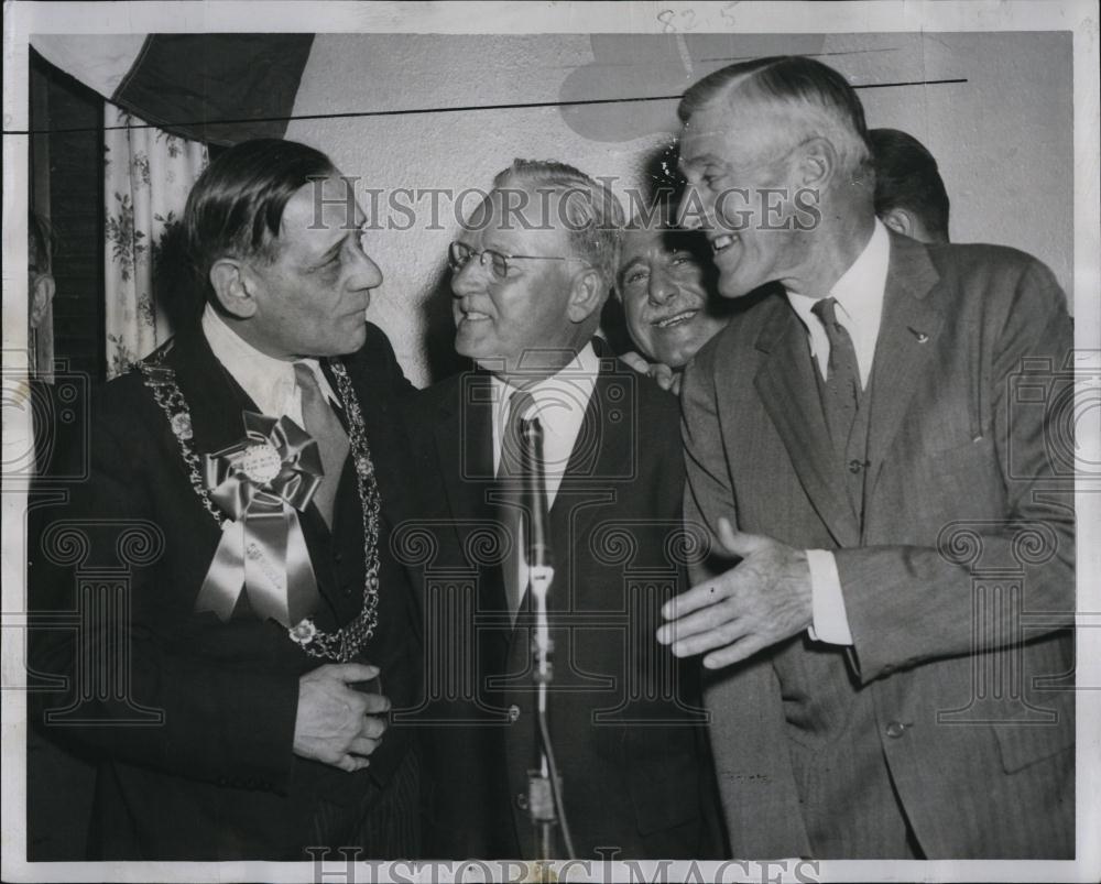 1957 Press Photo  Lord Mayor Briscoe,Boston mayor Hynes & Sen L Saltonstall - Historic Images