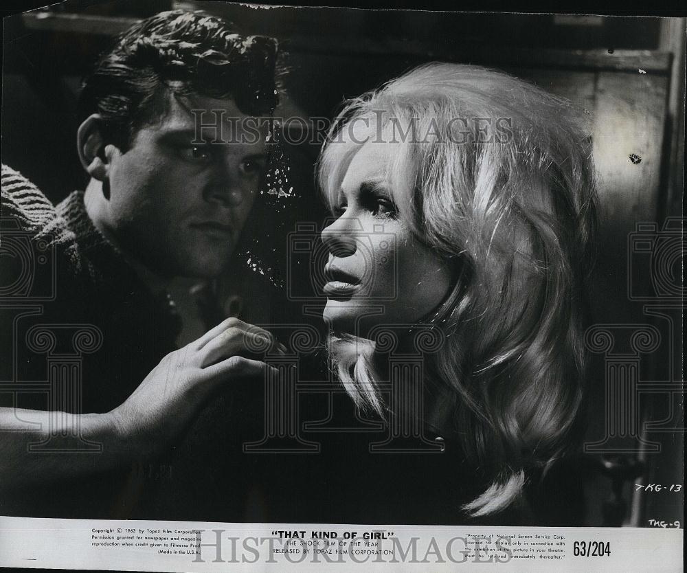 1963 Press Photo Linda Marlowe and Frank Jarvis in &quot;That Kind of Girl&quot; - Historic Images