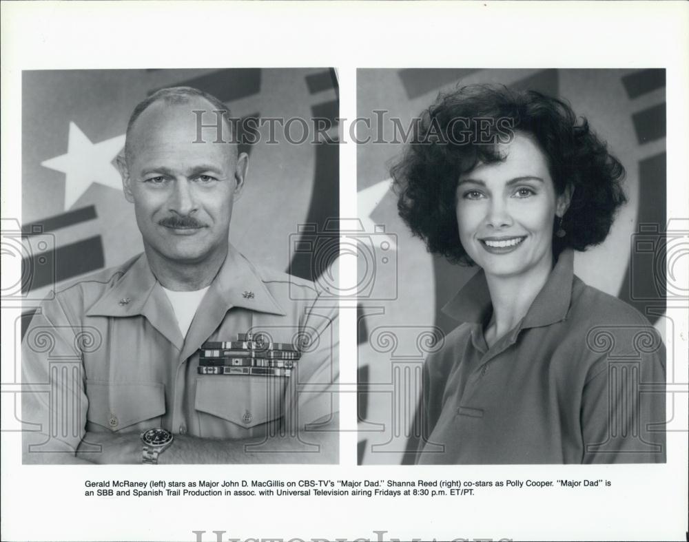 1993 Press Photo Actors Gerald McRaney And Shanna Reed In TV Series "Major Dad" - Historic Images