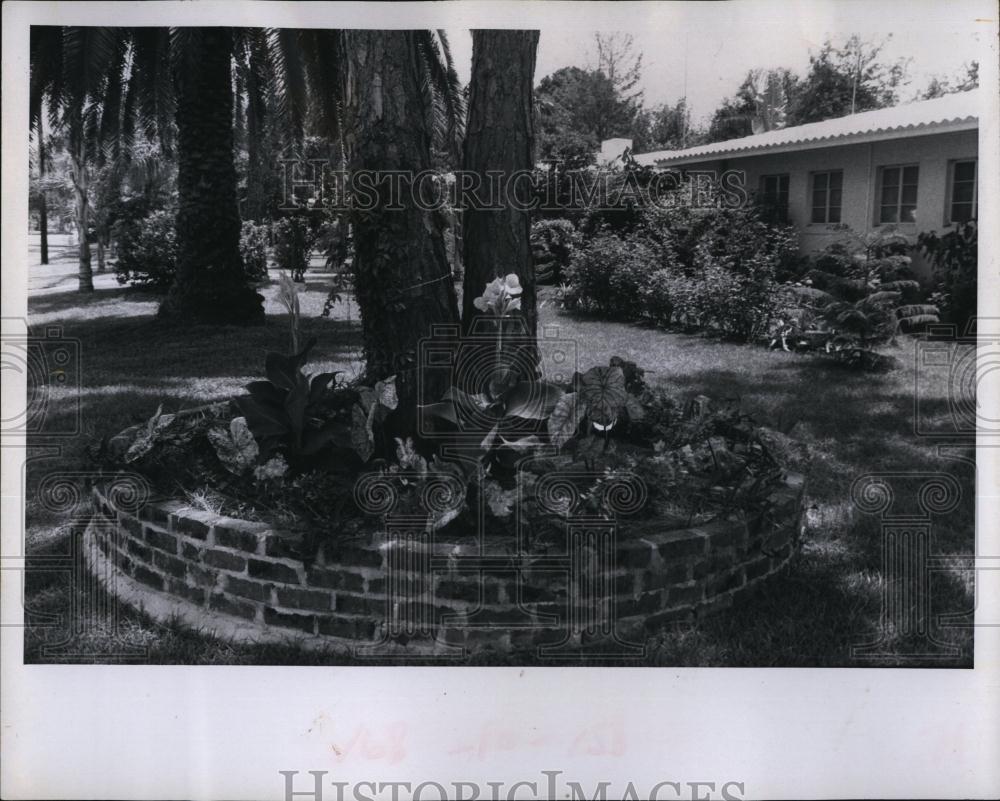 1971 Press Photo Flower Planter Made by LB McAtee, Retired Army Lieutenant - Historic Images