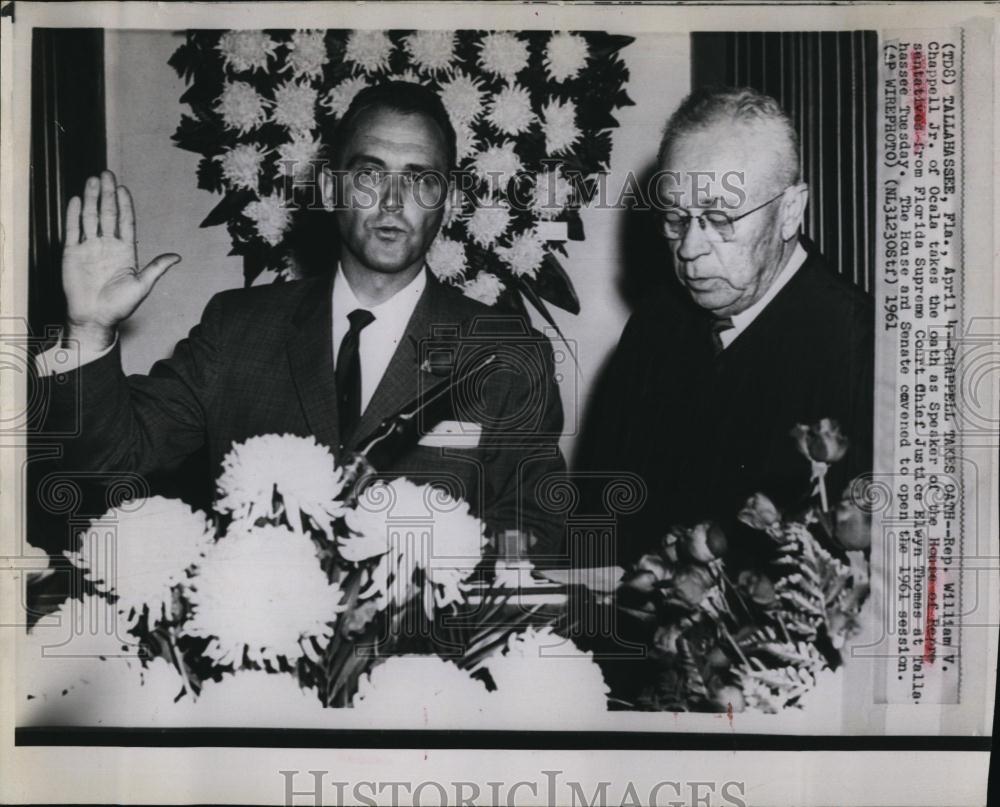 1961 Press Photo Rep William Chappell Jr &amp; Fla Justice Elwyn Thomas - RSL99485 - Historic Images