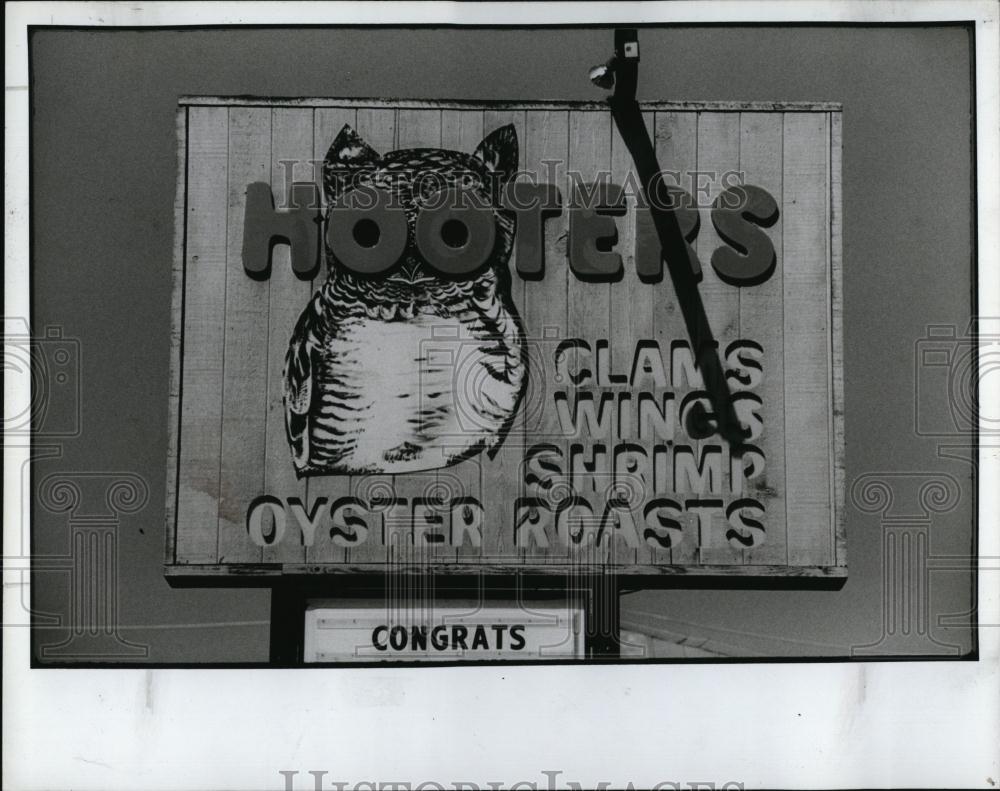 1991 Press Photo Hooters Restaurant Sign - RSL99861 - Historic Images