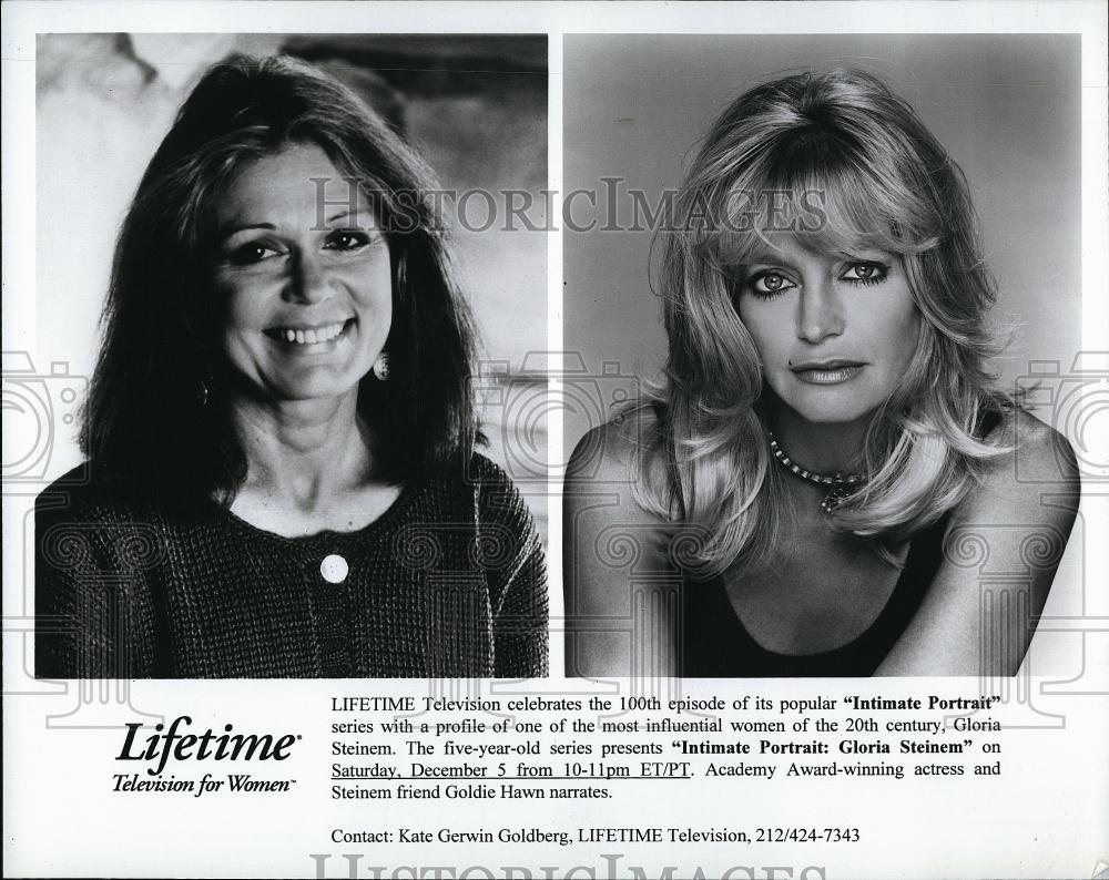 Press Photo Gloria Steinem, Goldie Hawn, "Intimate Portrait: Gloria Steinem" - Historic Images