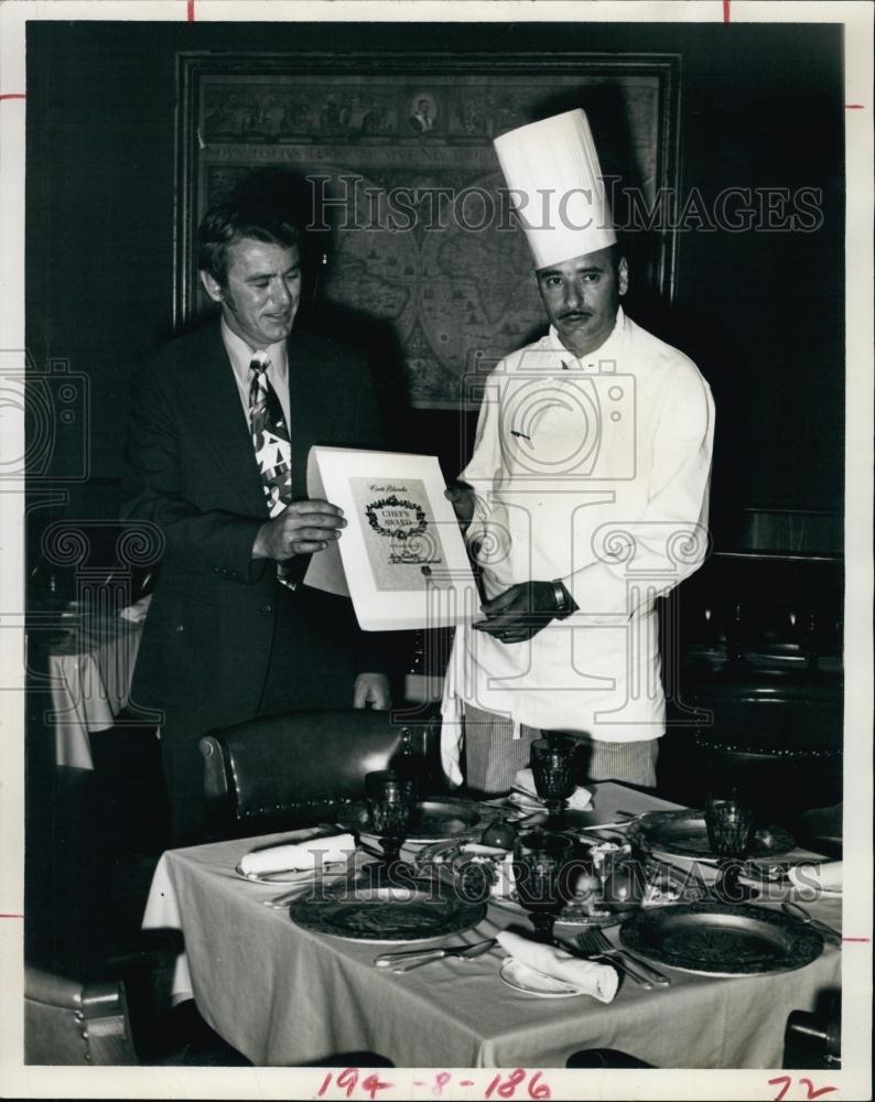 1972 Press Photo Chef Rene Castetts of La Caravel Restaurant - RSL62843 - Historic Images