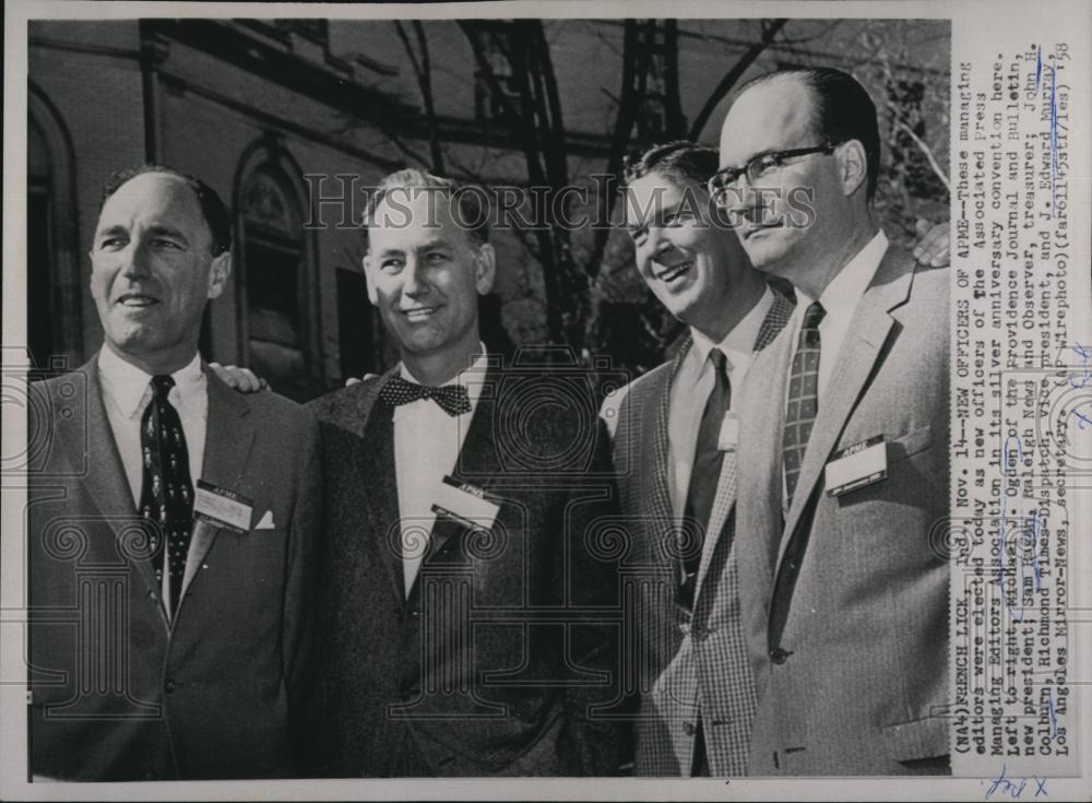 1958 Press Photo Managing Editors Michael Ogden, Sam Ragan, John Colburn - Historic Images