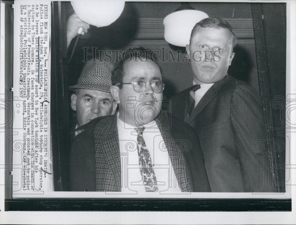 1967 Press Photo Arrested in Students Death Stephen Z Weinstein - RSL67643 - Historic Images