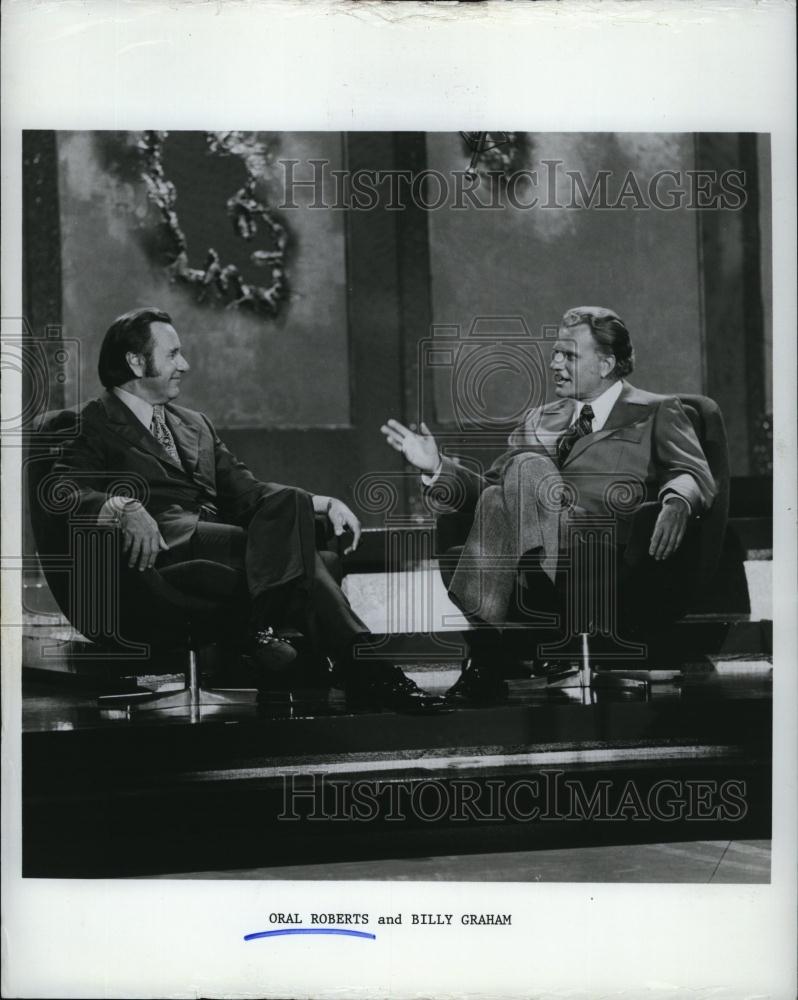 1973 Press Photo Oral Roberts, Billy Graham - RSL92493 - Historic Images