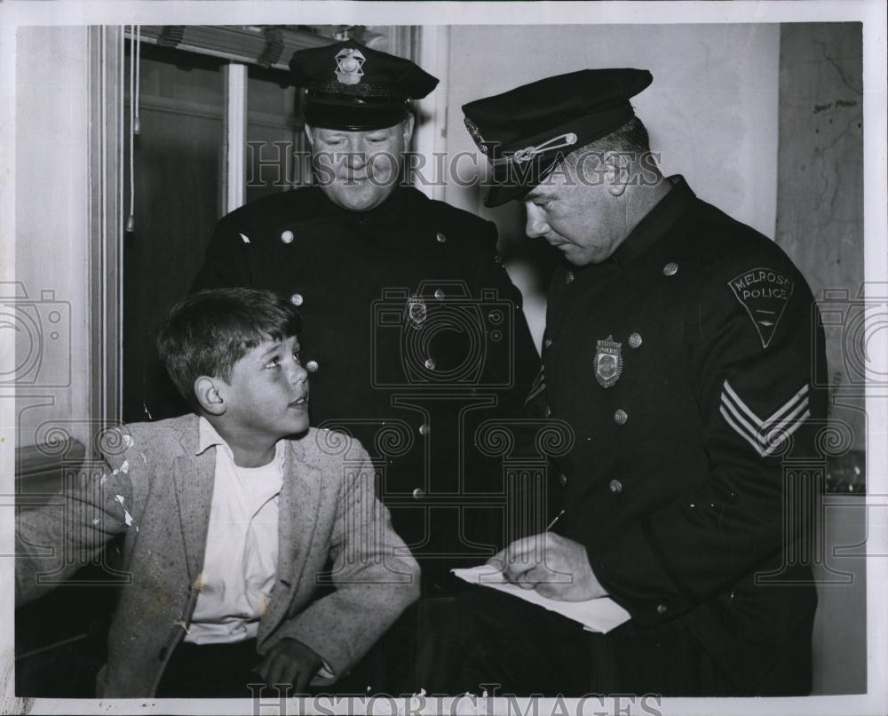 1961 Press Photo Randolph Carpenter skipped school to visit Santa at Downtown - Historic Images