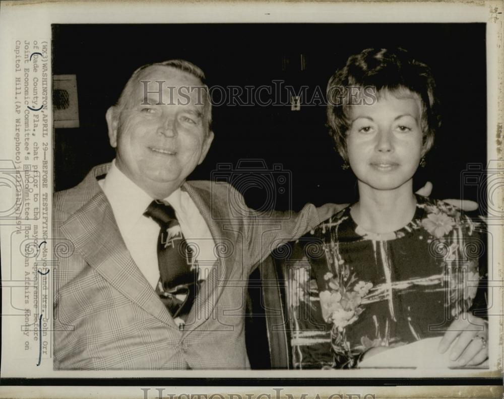 1974 Press Photo Mayor And Mrs John Orr, Florida - RSL66923 - Historic Images