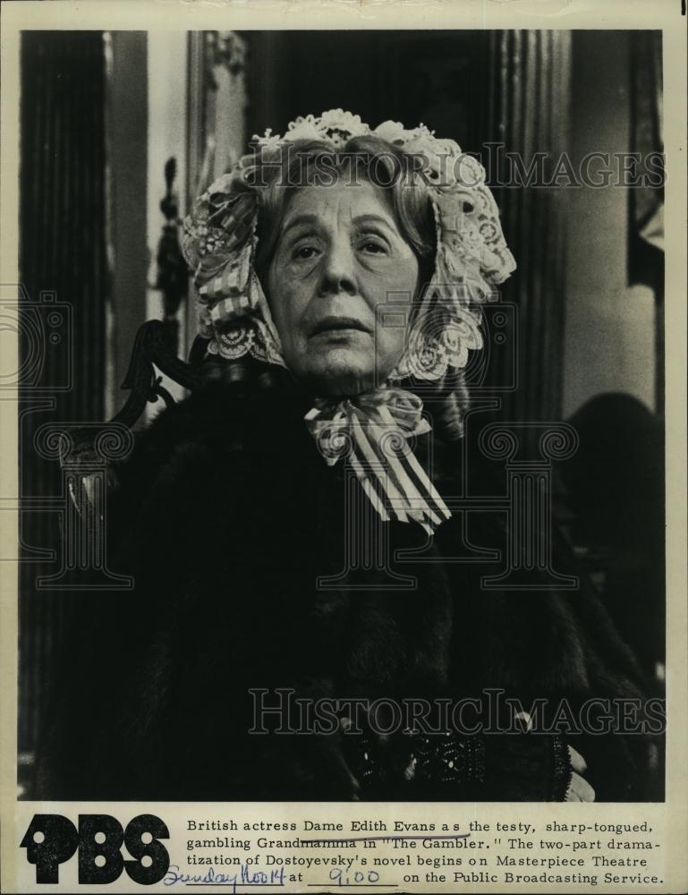 1971 Press Photo British actress Dame Edith Evans in &quot;The Gambler&quot; - RSL94367 - Historic Images