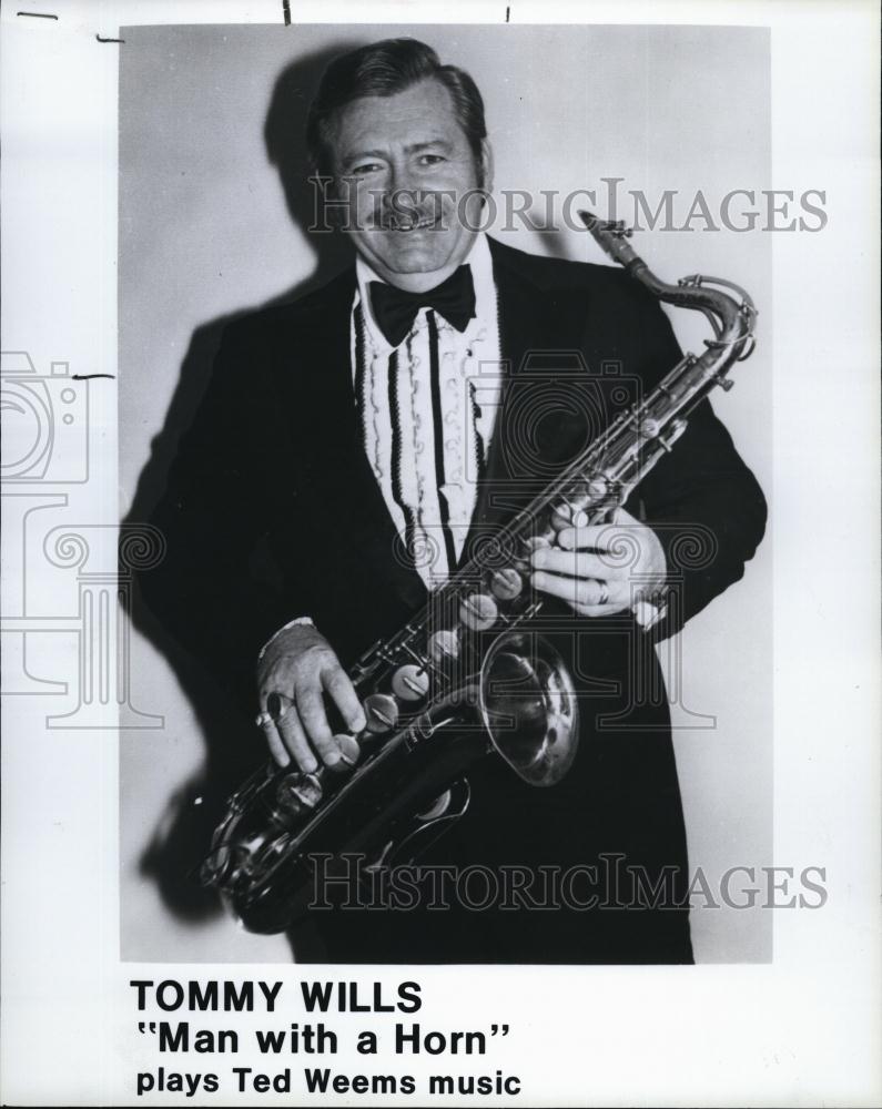 1988 Press Photo Tommy Wills, Saxophone, Ted Weems Music - RSL93667 - Historic Images