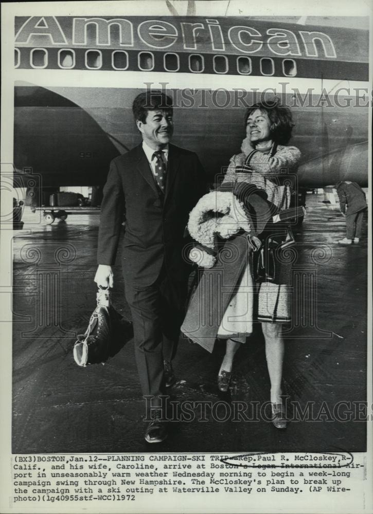 1972 Press Photo Rep-California Paul McCloskey &amp; Wife Caroline - RSL45439 - Historic Images