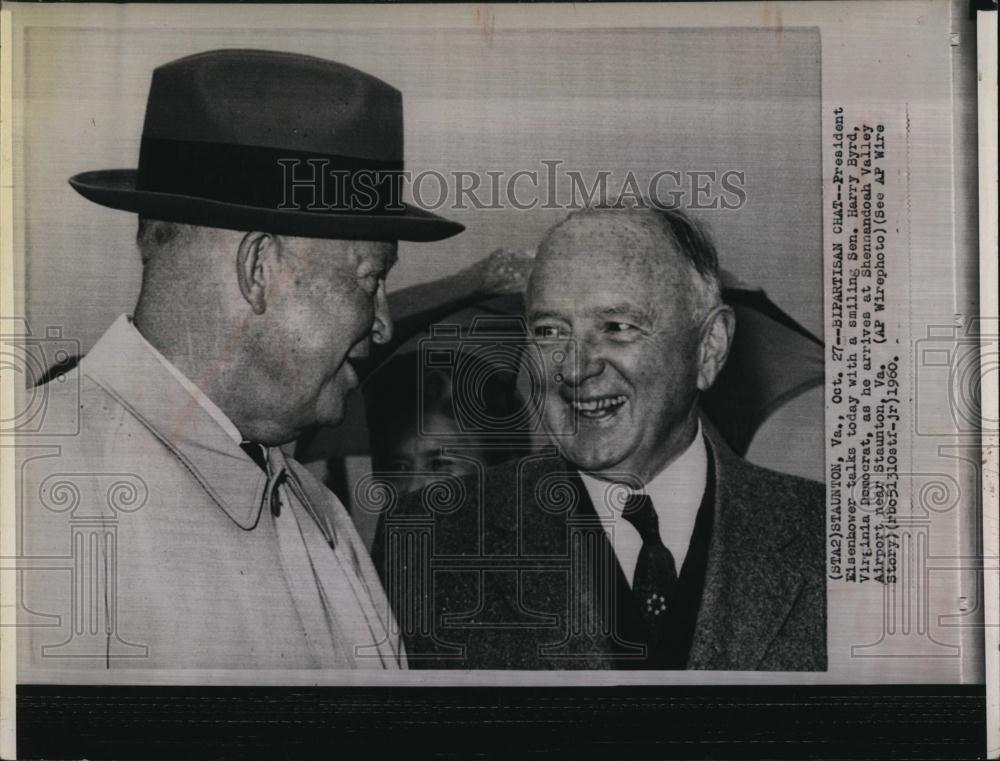 1960 Press Photo President Eisenhower &amp; Sen Harry Byrd - RSL96153 - Historic Images