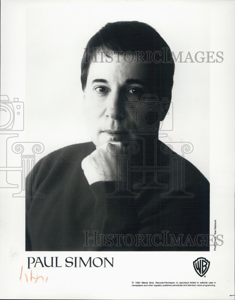 1990 Press Photo Grammy Award Winning American Singer-Songwriter Paul Simon - Historic Images