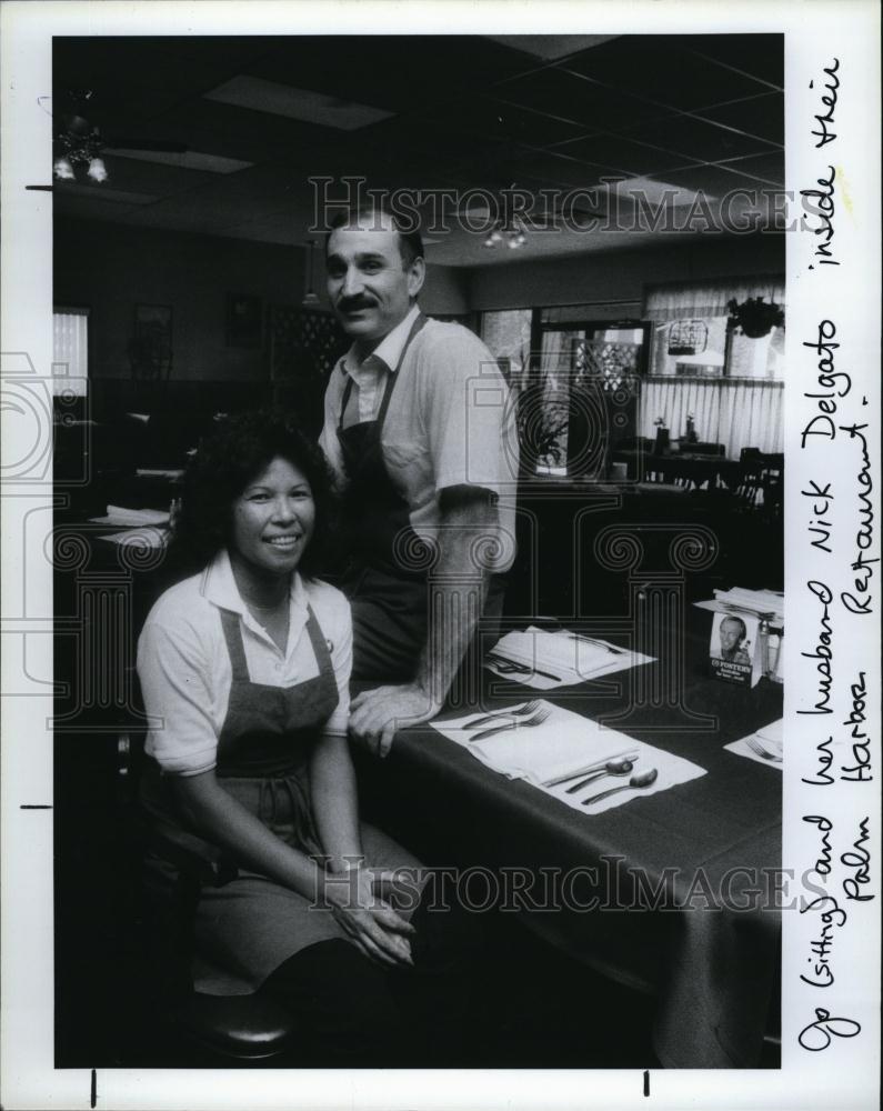 1987 Press Photo Nick and Jo Delgato Italian restaurant - RSL92773 - Historic Images