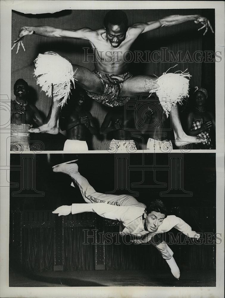 1956 Press Photo Dynah Mockey &amp; Heinz Kroel, ballet dancers on stage - RSL82041 - Historic Images