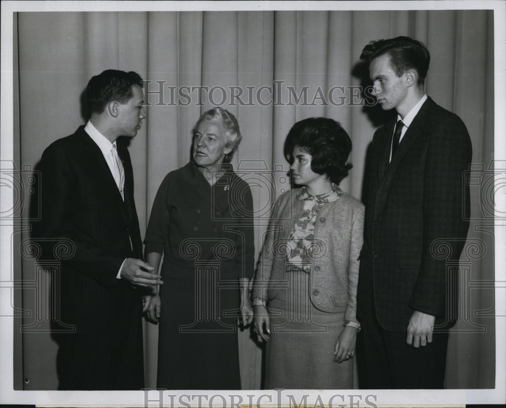 1962 Press Photo Joseph Harrington,Judge Kohler,Jacqueline Freedman &amp; Charles - Historic Images