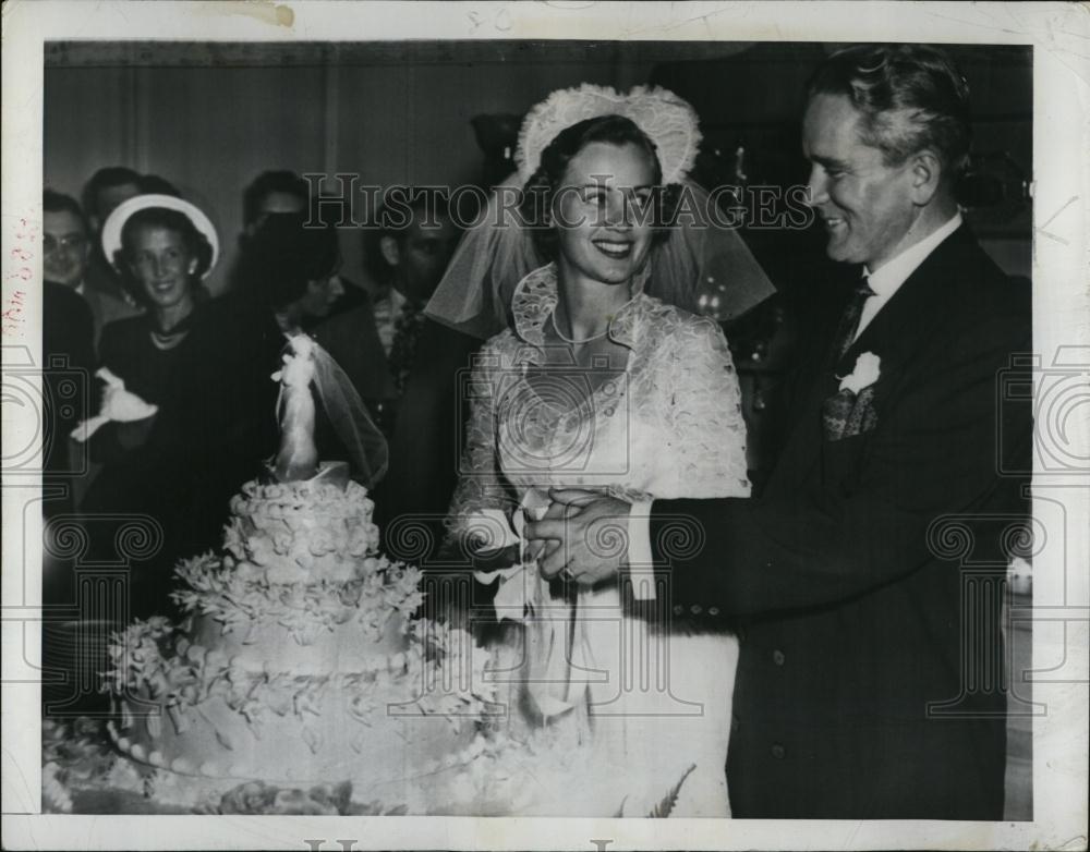 1949 Press Photo Florida Gov Fuller Warren Barbara Manning Wedding Reception - Historic Images