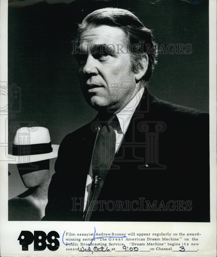 1972 Press Photo Andrew Rooney Film Essayist The Great American Dream Machine - Historic Images