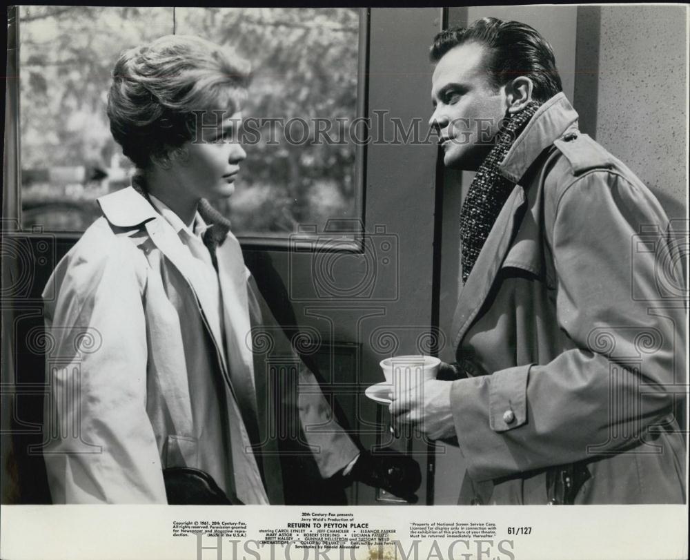 1961 Press Photo Return to Peyton Place Actors Tuesday Weld Gunnar Hellstrom - Historic Images