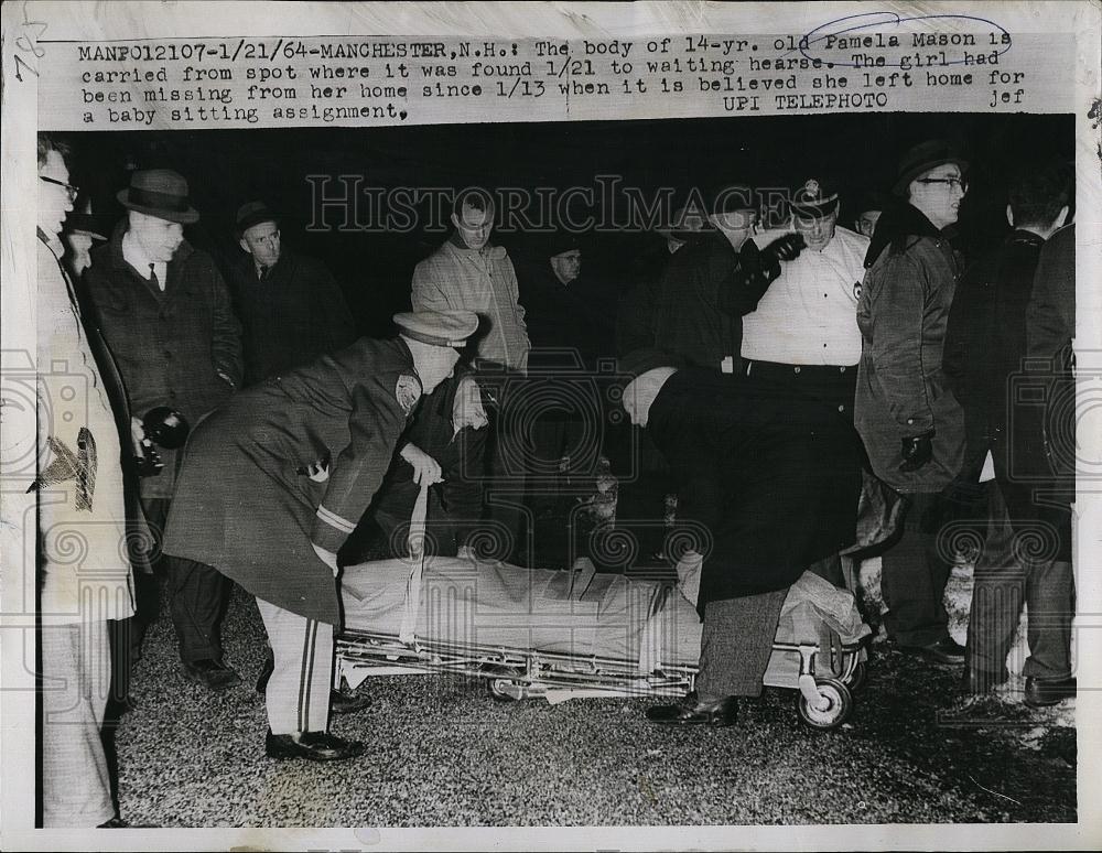 1964 Press Photo Body of Pamela Mason Age 14 Found Missing 6 Days - RSL90307 - Historic Images