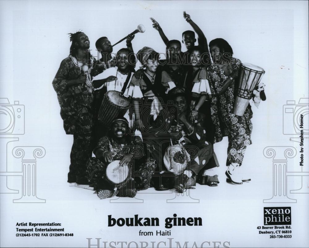 1995 Press Photo Musicians band entertainers Boukan Ginen Haiti - RSL85719 - Historic Images