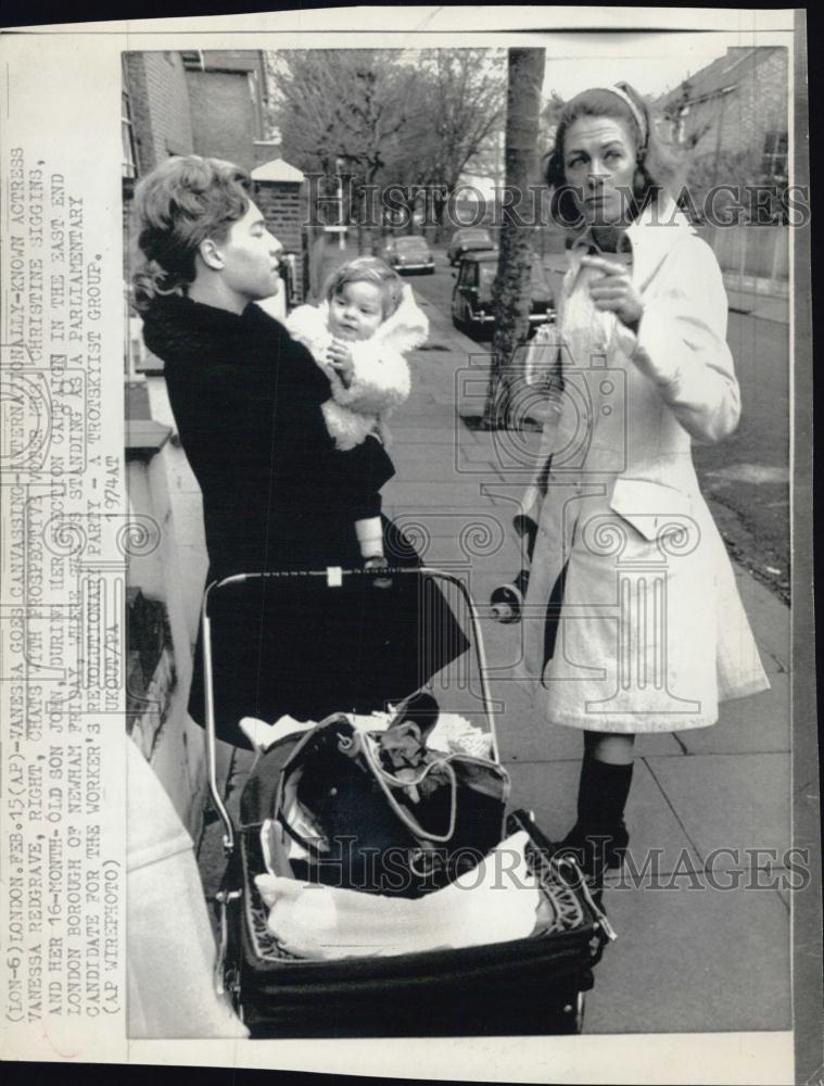 1974 Press Photo Actress Vanessa Redgrave &amp; Son John - RSL01371 - Historic Images