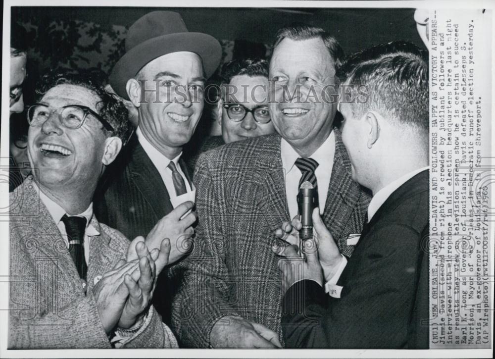 1960 Press Photo New La governor Jimmie Davis &amp; followers - RSL04541 - Historic Images