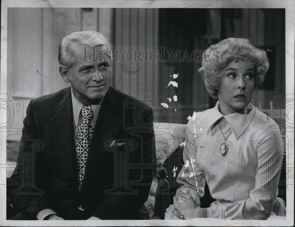 1973 Press Photo Ted Knight Georgia Engel Actors The Mary Tyler Moore Show - Historic Images