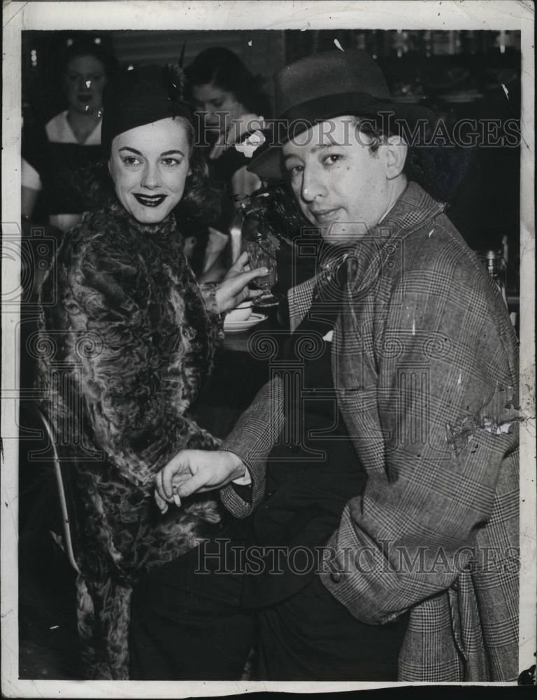 1937 Press Photo Broadway showman Billy Rose girlfriend Eleanor Holm Jarrett - Historic Images
