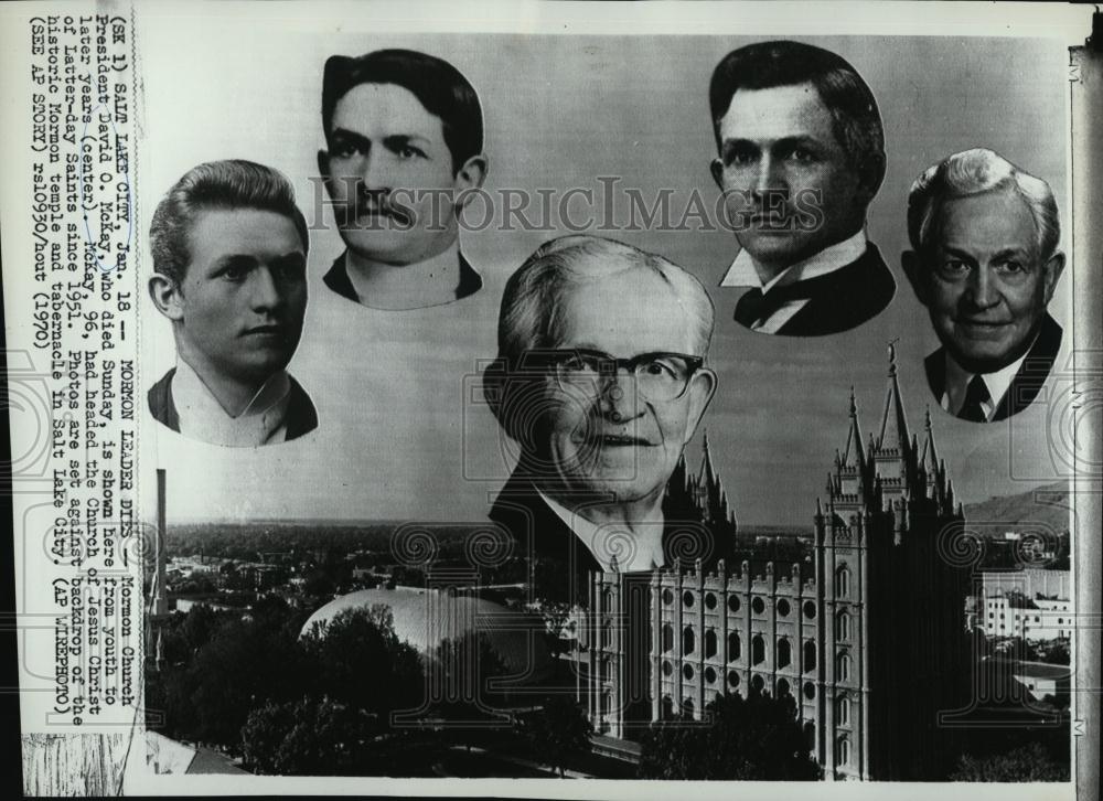 1970 Press Photo Mormon Church President David O McKay From Youth To Deaths - Historic Images