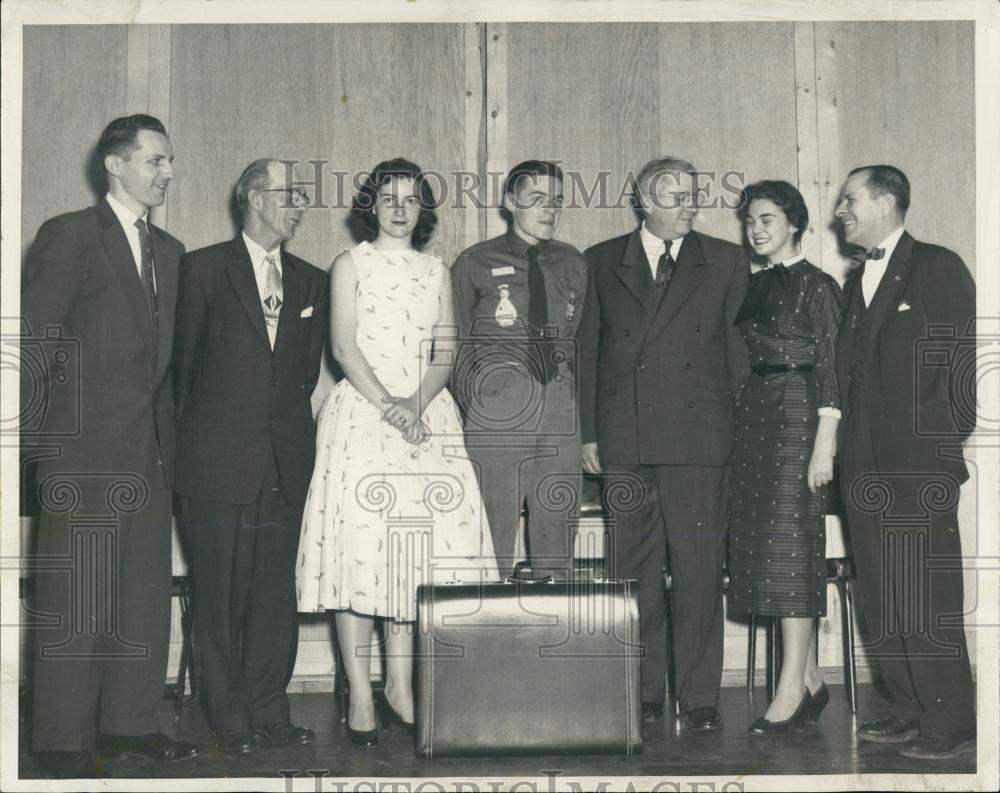 1956 Press Photo Students Patricia Flaherty and Paul Prentiss Honored by Elks - Historic Images