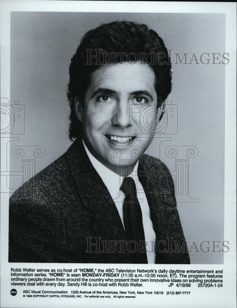 1988 Press Photo Robb Weller, co-host of &quot;Home&quot; on ABC TV - RSL43349 - Historic Images