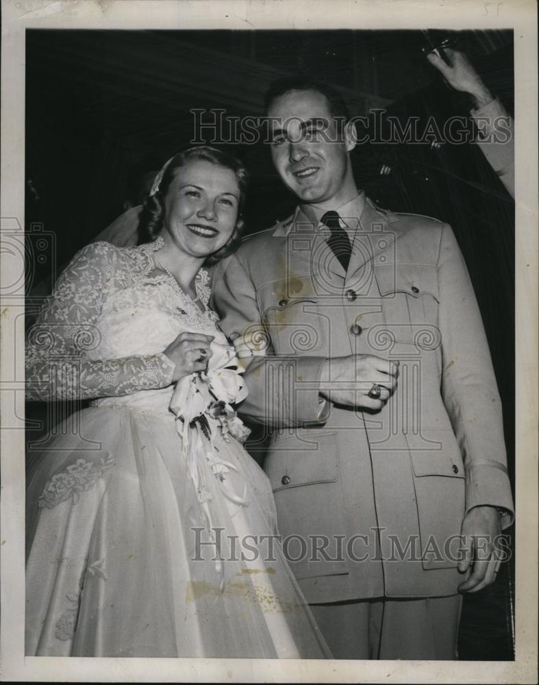 1953 Press Photo Jeane F Ford Married Lt William A Jolin - RSL82515 - Historic Images