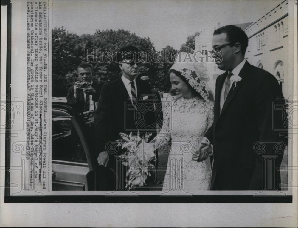 1969 Press Photo Adam Clayton Powell III debutante bride Beryl Slocum wedding - Historic Images