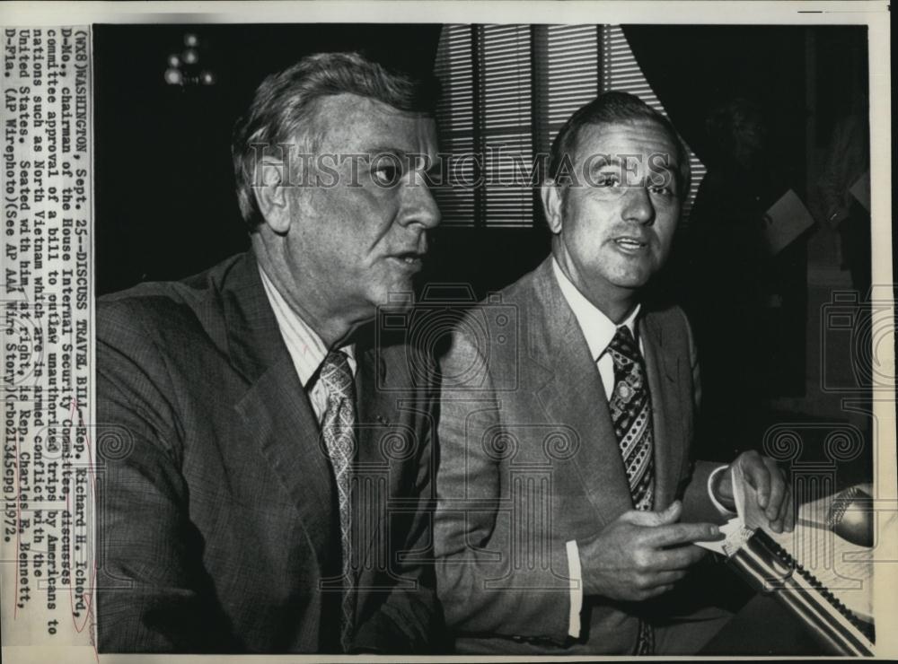 1972 Press Photo Rep Richard Ichord chairman House Internal Security Committee - Historic Images