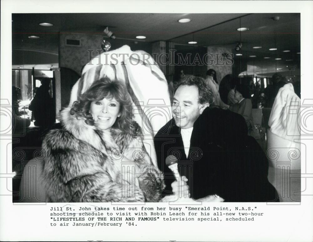 1984 Press Photo Jill St John in "Emerald Point NAS" & Robin Lleach - Historic Images