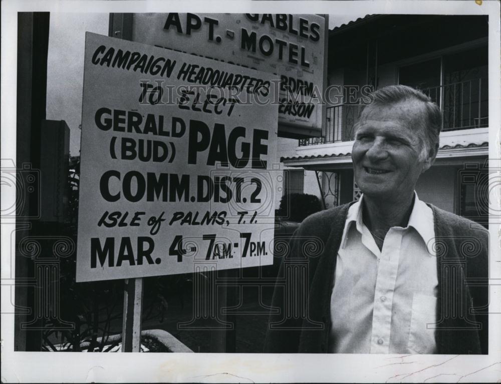 1989 Press Photo Gerald (Bud)Page Treasure Island Candidate - RSL97753 - Historic Images