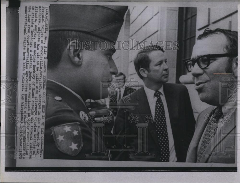 1970 Press Photo Esequiel Torres Charge My Lai Massacre George Barkley Charles - Historic Images