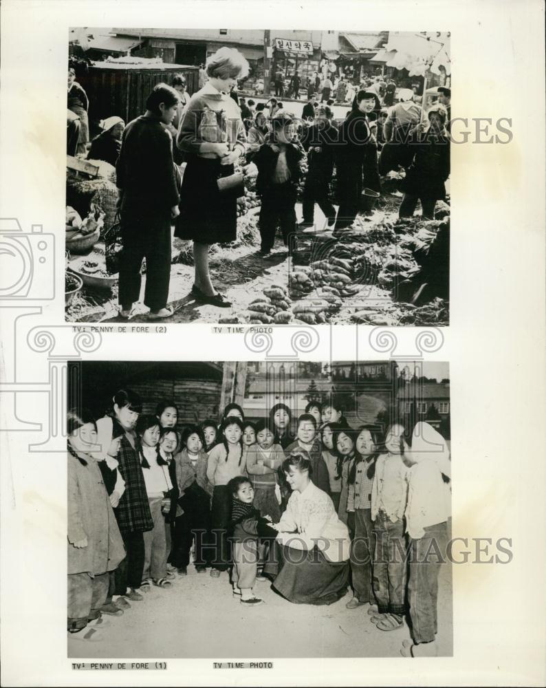 Press Photo Actor Don DeFore&#39;s Daughter Penny DeFore Helping Korean Orphan - Historic Images