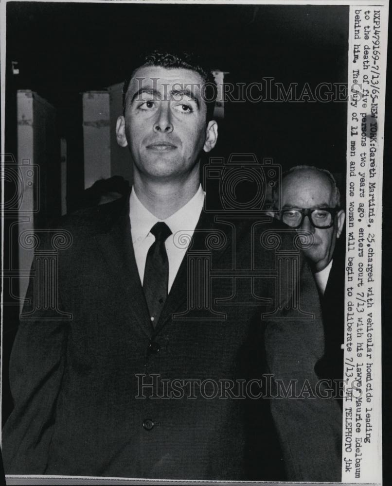 1965 Press Photo Gareth Martinis on trial for multiple vehicular homicide - Historic Images