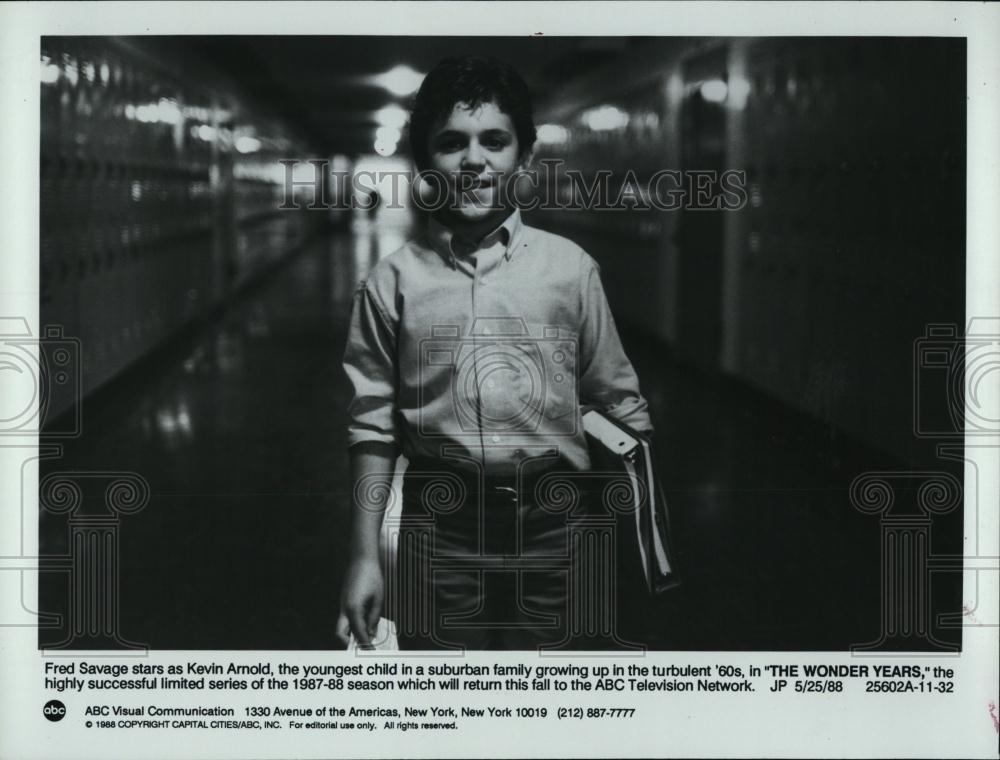 1988 Press Photo Actor Fred Savage of &quot;The Wonder Years&quot; - RSL40329 - Historic Images