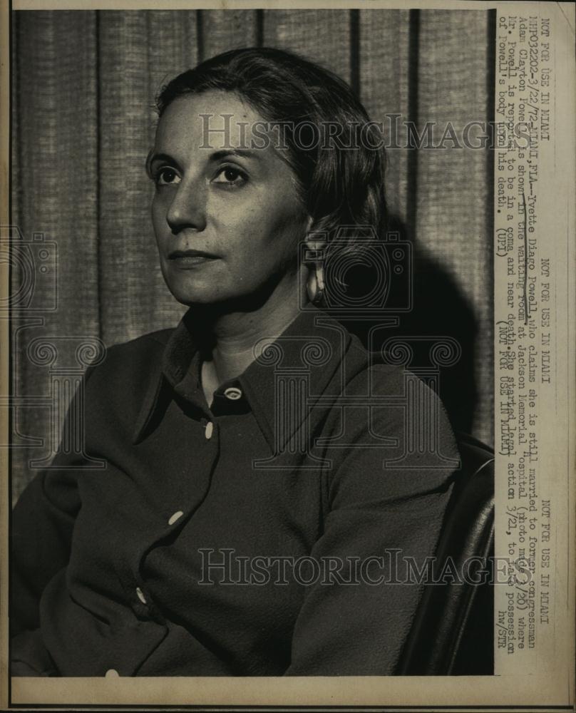 1972 Press Photo Yvette Diago Powell at Jackson Memorial Hospital - RSL92027 - Historic Images