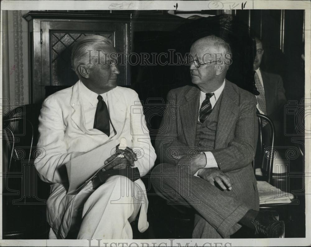 1933 Press Photo Hiram Bingham, ex Conn Sen &amp; Arthur Brisbane, editor - Historic Images