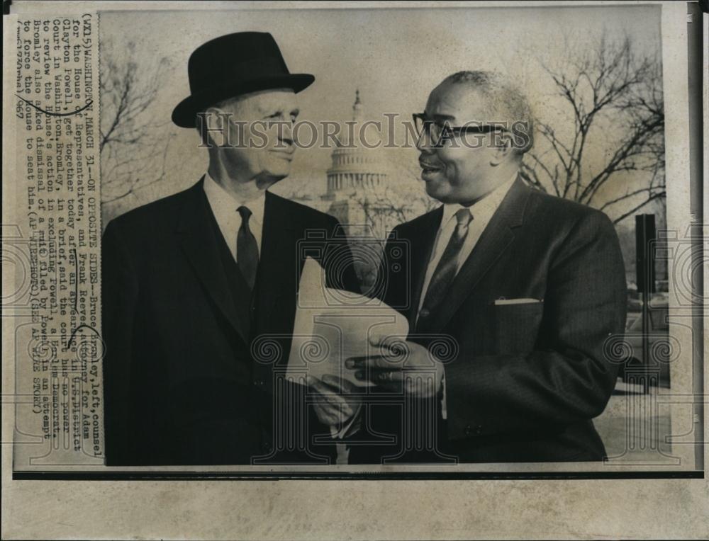 1967 Press Photo Bruce Bromley &amp; Frank Reeves, attorney for Adam Clayton Powell - Historic Images