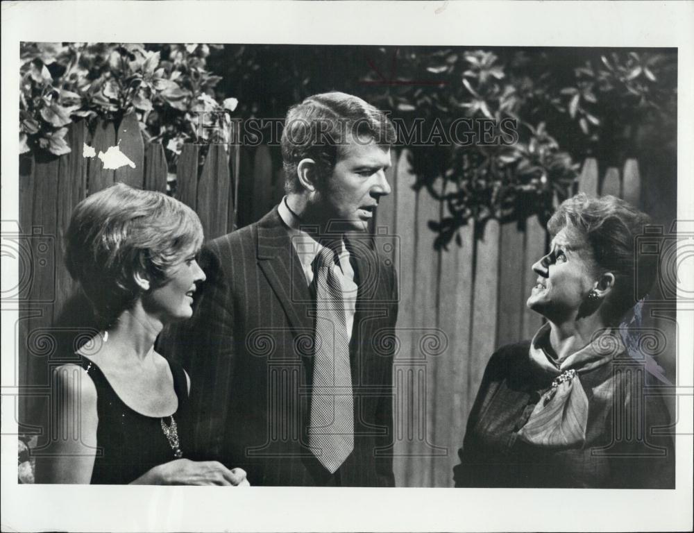 1971 Press Photo Robert Reed, Florence Henderson, Ann Davis of "The Brady Bunch" - Historic Images