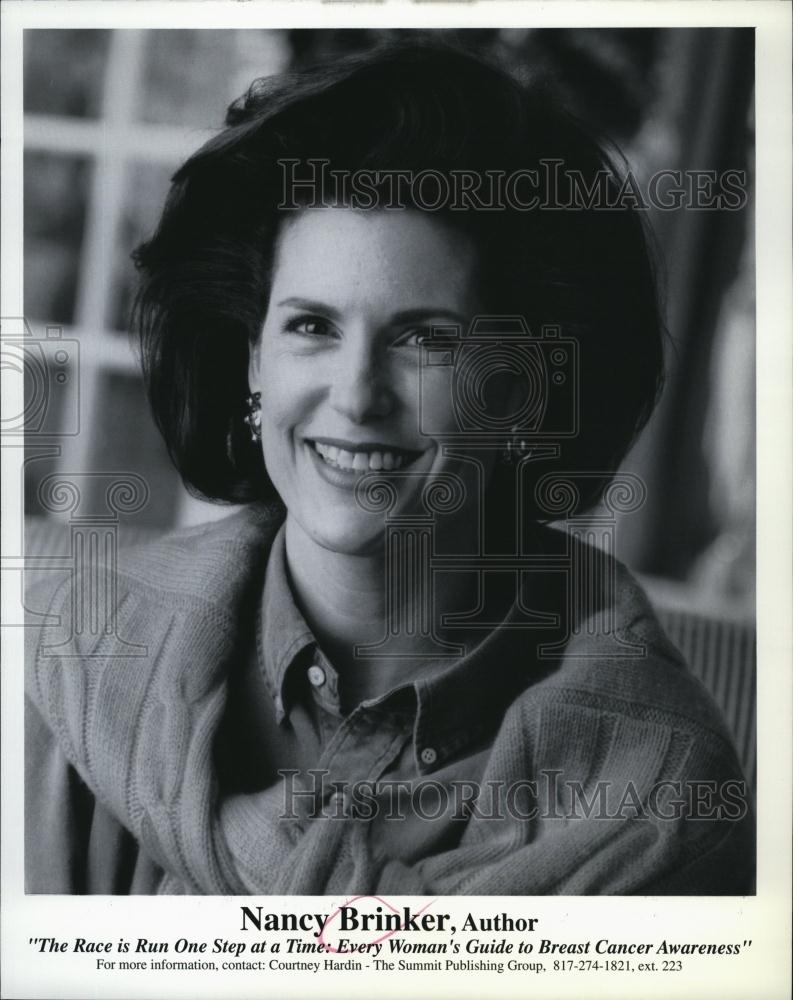 Press Photo Nancy Brinker, Author, The Race Is Run One Step At A Time, Cancer - Historic Images