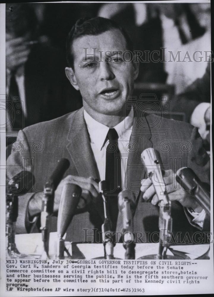 1963 Press Photo Georgia Gov Carl Sanders at conference - RSL82389 - Historic Images